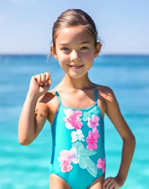 7 Year Old Girl In A Swimsuit OpenArt