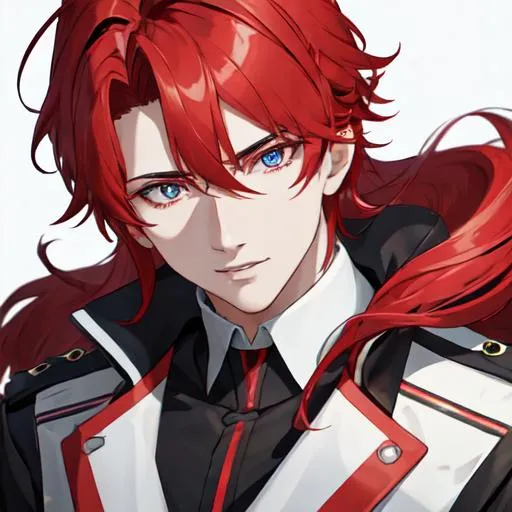 Prompt: Zerif 1male as a police officer (Red side-swept hair covering his right eye)UHD, 8K, Highly detailed, insane detail, best quality, high quality,