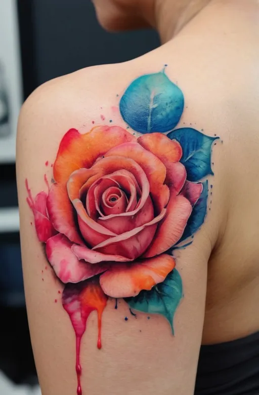 1. Watercolor Rose Tattoos: A Splash of Artistic Expression
