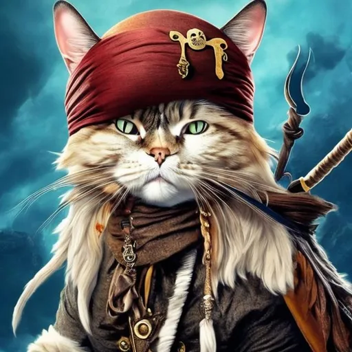 Prompt: actual photo of pirate cat salvador dali, surprise me