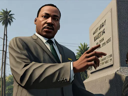 Prompt: martin luther king gta 5