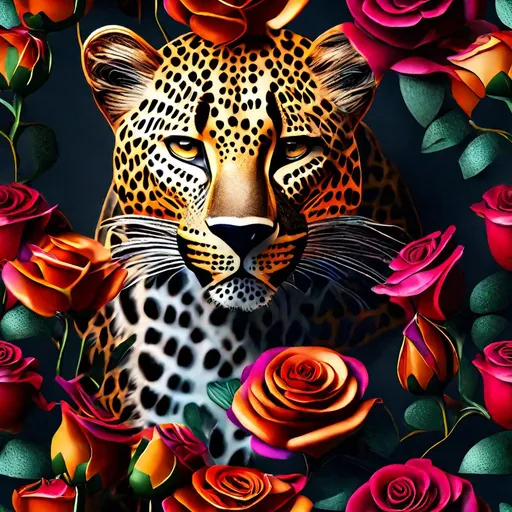 Prompt: Bright  3D, HD,  Beautiful, spectacular, vivid, cinematic,    leopard Rose beautiful  hyper realistic, super detailed, high quality, sharp focus, studio photo, intricate details, highly detailed,unreal engine