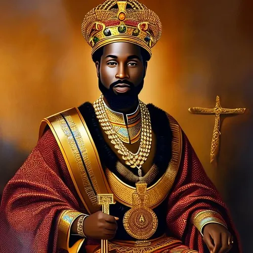 Prompt: african king of the bible 
