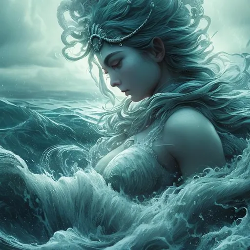 Prompt: god and goddess of the sea hyper detailed extremely realistic dark cinematic UHD