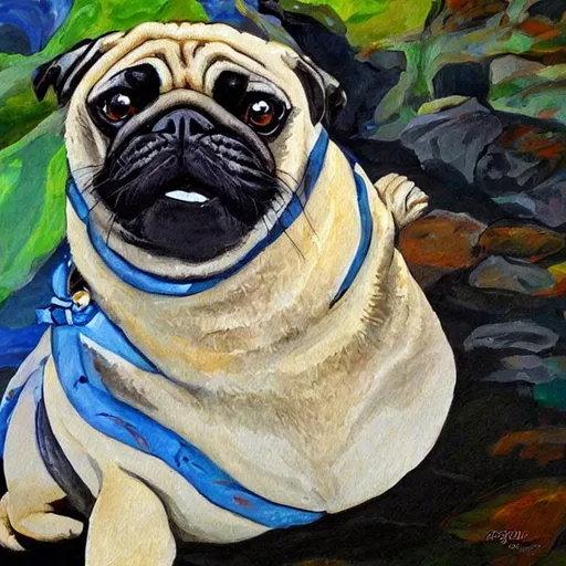 Prompt: pug-like seal, cartoon, oil painting, heavy strokes, masterpiece
