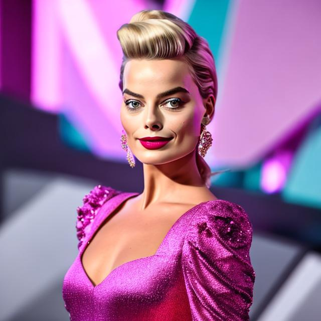 Margot Robbie as Barbie wearing a Pink Dolce&Gabbana