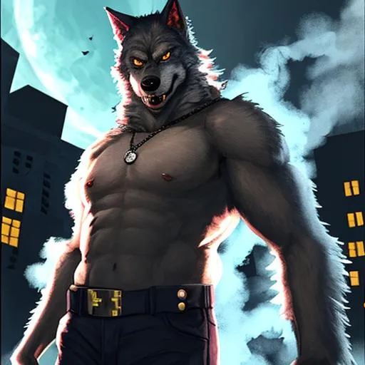 werewolf wearing a policeman costume | OpenArt