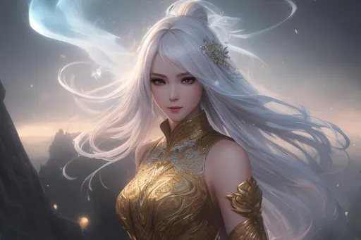 Prompt: splash art, by Greg rutkowski, hyper detailed perfect face,

beautiful kpop idol, full body, long legs, perfect body,

high-resolution cute face, perfect proportions,smiling, intricate hyperdetailed hair, light makeup, sparkling, highly detailed, intricate hyperdetailed shining eyes,  

Elegant, ethereal, graceful,

HDR, UHD, high res, 64k, cinematic lighting, special effects, hd octane render, professional photograph, studio lighting, trending on artstation