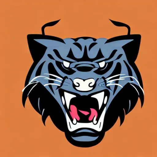 Prompt: 2d ferocious Panther head, vector illustration, angry eyes, football team emblem logo, 2d flat, centered