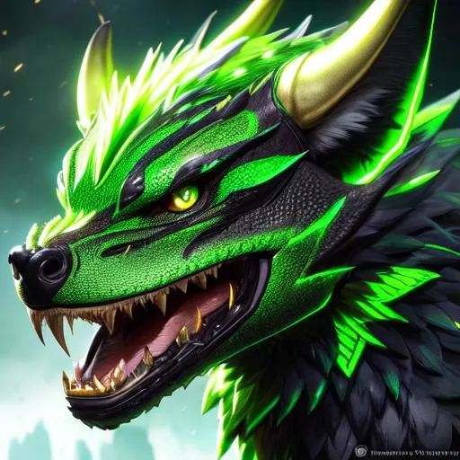 Prompt: Portrait of an anthro wyvern with striking green fur and iridescent black markings and a cute face, liminal space streets, perfect composition, hyperrealistic, super detailed, 8k, high quality, trending art, trending on artstation, sharp focus, studio photo, intricate details, highly detailed, by greg rutkowski