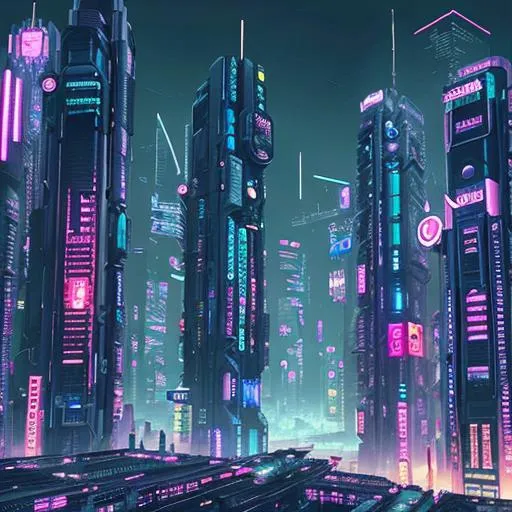 Prompt: Cyberpunk mega city