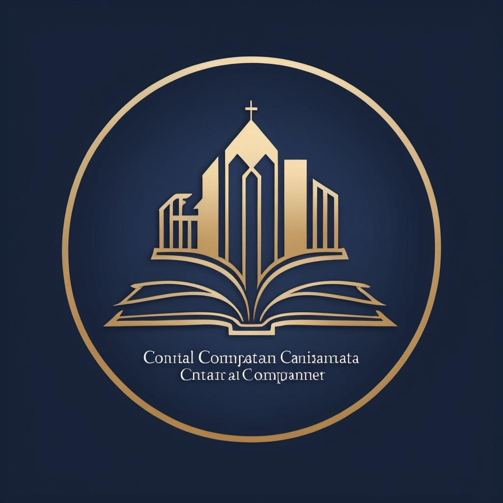 Create a logo that features an open book or document at the center symbolizing knowledge documenta