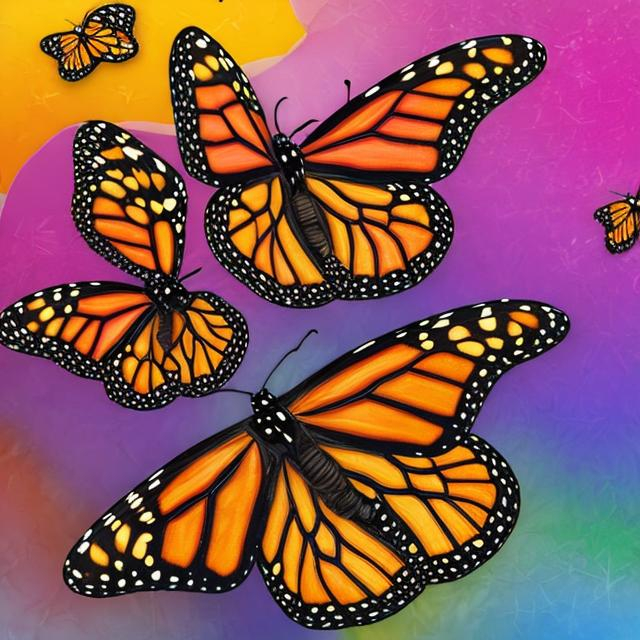 Monarch butterfly diorama in the style of Lisa frank OpenArt
