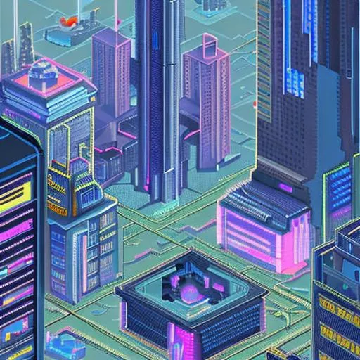 Prompt: a futuristic city / PIXEL ART
