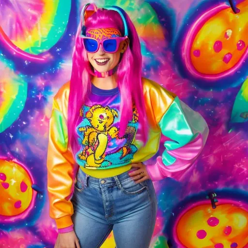 90s costume in the style of Lisa frank