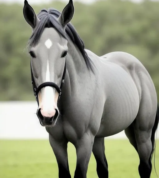 Prompt: a beautiful stuning gray horse, good proportion, perfect symetrical