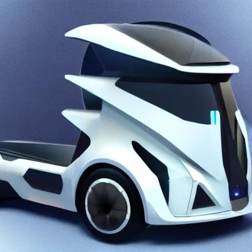 Prompt: concept art of a futuristic manta ray truck