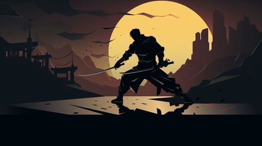 Ninja Shadow Silhouette-Themed Game Kit Bundle by lazyntax