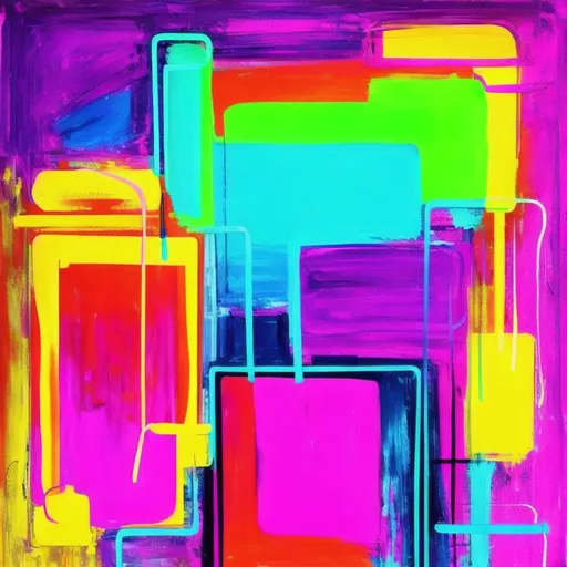 Bloomstera, neon acrylic paint on stretched canvas : r