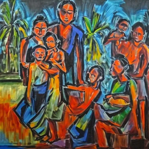 Prompt: Expressionism modern
balinese family having a party
