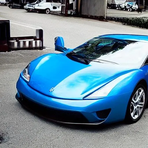 Modern car blue