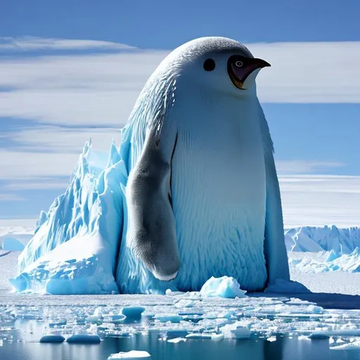 Prompt: Giant King of Antartica