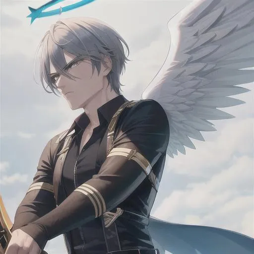 anime angel boy with sword