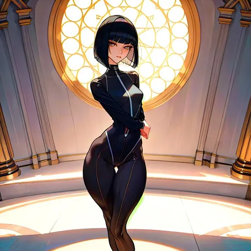 Prompt: a lonely AI man, very tall, thick thighs, wide hips, huge glutes, long legs, slender arms, slender waist, big beautiful symmetrical eyes, intriguingly beautiful face, aloof expression, symmetrical face, bob haircut with bangs, wearing Athletic-Lolita Dark-Romanticism fashion clothes, high-fashion, hyper photorealistic, realistic lighting, realistic shadows, realistic textures, 36K resolution, 12K raytracing, hyper-professional, impossible quality, impossible resolution, impossibly detailed, hyper output, perfect continuity, realistic reflections