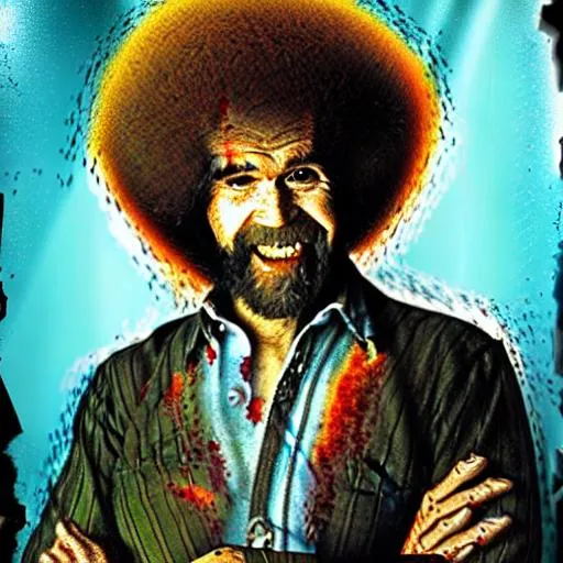 Prompt: Bob Ross zombie