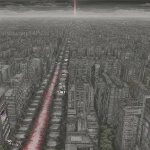 Prompt: anime, Japanese, zombie apocalypse, wallpaper, trippy sky, city, POV, First person on ground, hoard of zombies running, anime, Japanese, zombie apocalypse running towards you, you running away, side angle, vibrant colors 

  