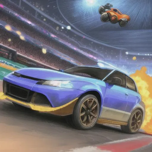 Prompt: car crashing rocket league