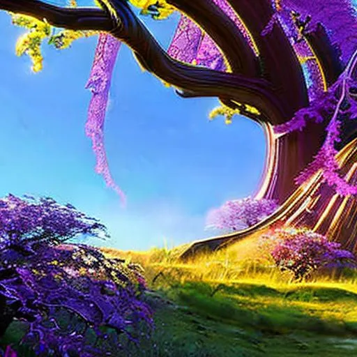 Prompt: Vines growing from a Druids heart through her body into a dead tree brining it back to life, a masterpiece, dark fantasy concept art, dynamic lighting, hyperdetailed, intricately detailed, Splash screen art, deep color, Unreal Engine, volumetric lighting, Alphonse Mucha, Jordan Grimmer, purple and yellow complementary colours