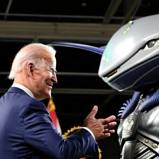 Prompt: Biden  meeting Aliens 