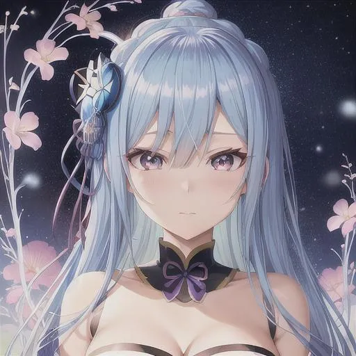 Prompt: anime portrait of a Hoshimatsu Suisei, anime eyes, beautiful intricate blue hair, shimmer in the air, symmetrical, in re:Zero style, concept art, digital painting, looking into camera, square image