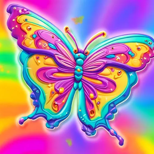 Prompt: Butterfly toy in the style of Lisa frank