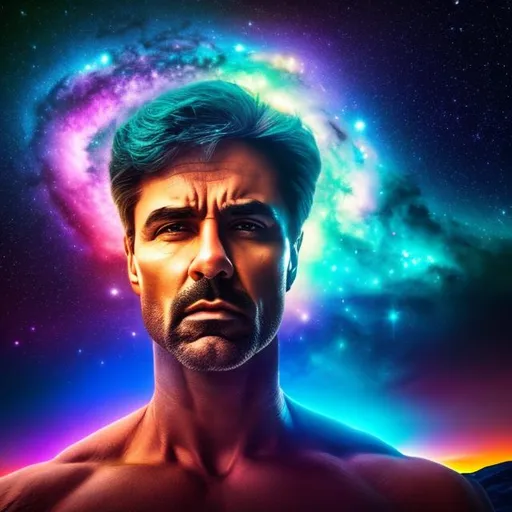 Prompt: Father of stars, oversaturated, surreal, personification, super natural, symmetric, rambo