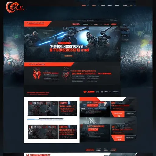 Prompt: e-sport website design for events and tournaments in CS:GO 