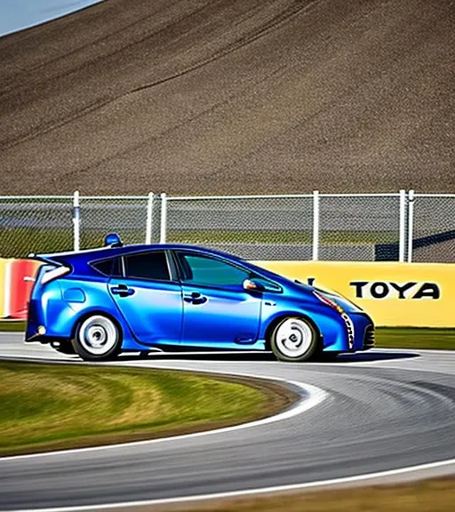 Prompt: Toyota Prius, drifting, nitrous oxide.