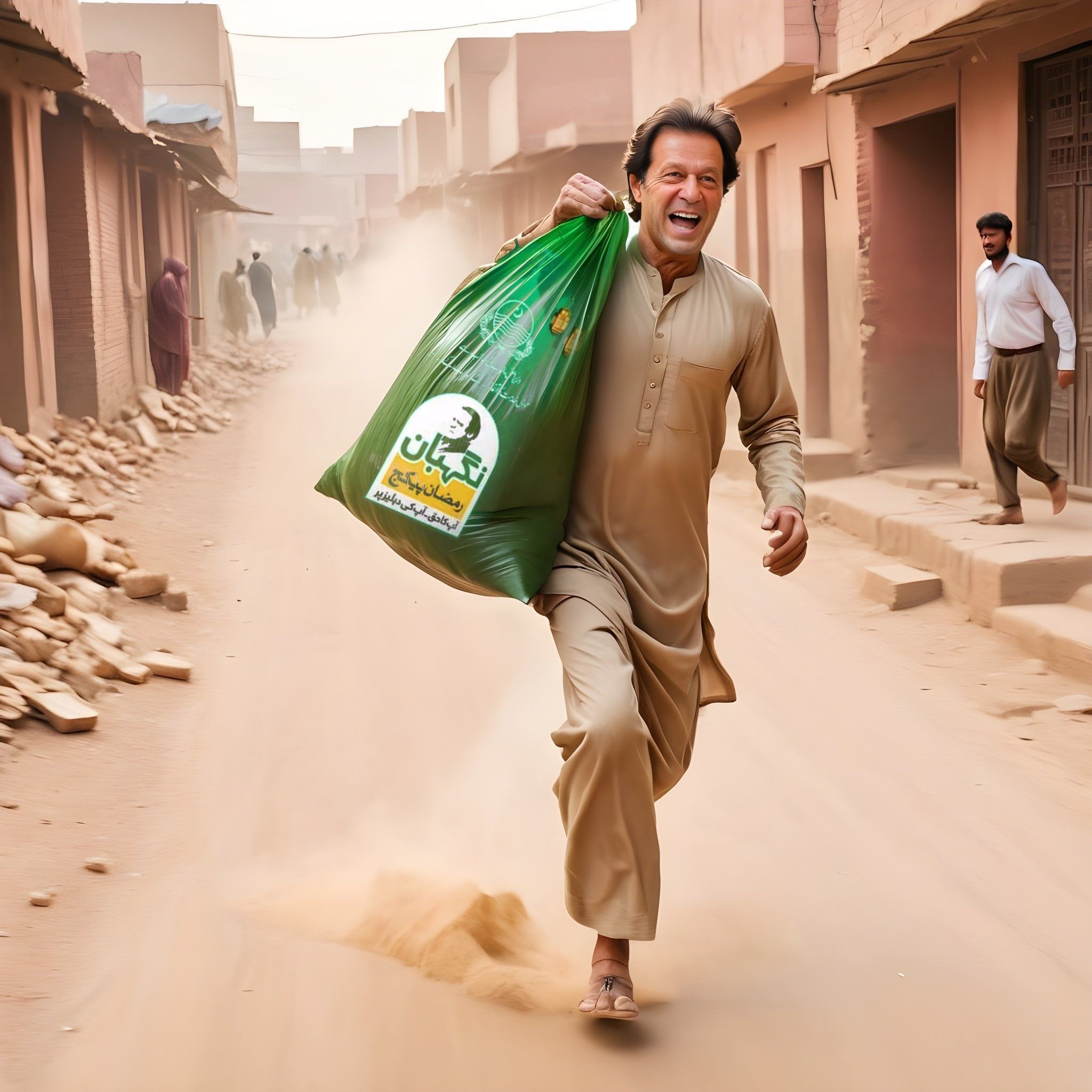 Prompt: Imran Khan PTI Happily Received Maryam Nawaz Free Flour Scheme 