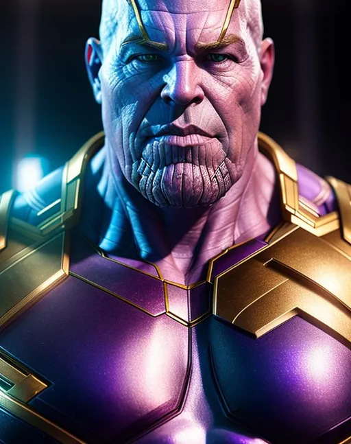 Prompt: hyper realistic 4d, raw photo, realistic illustration, super detailed beautiful face, full body shot, thanos