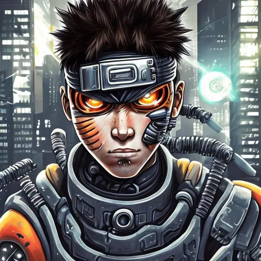 Prompt: Cyborg naruto