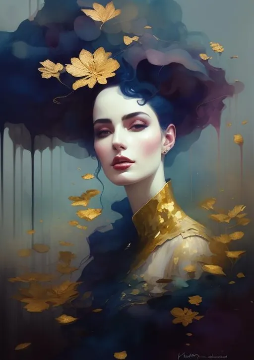 Prompt: Lovely woman Art style by Monet, Conrad roset, Klimt, Erik Johansson, Michael hussar. Water Color, Pencil Sketch, Muted Colours, crispy, golden ratio, High quality, highly detailed, intricate details. beautiful, high definition, wet on wet watercolor, volumetric lighting