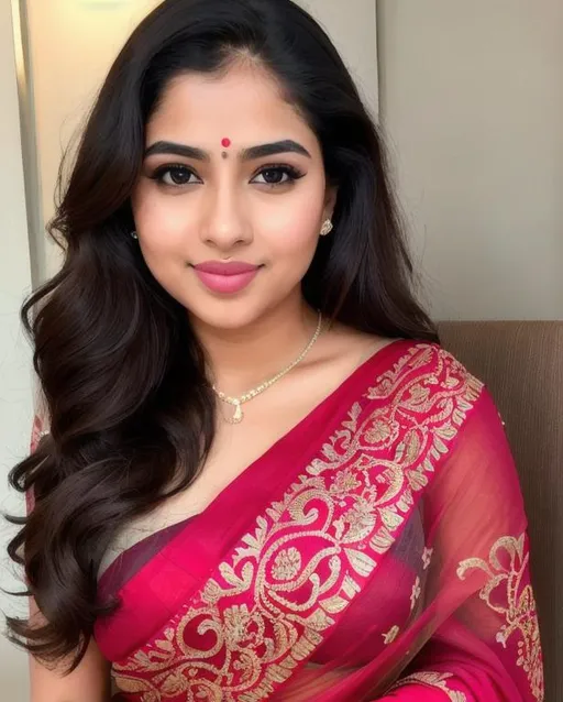Prompt: Please produce a  picture of a young  female,  childish & candid look, body shape 36 24 36, pretty eyes, heart shape lips, redish cheeks, cute facial expressions, intricate design and details body parts, kachi saree, ultra-detailed, highest detail quality, ultra-realistic, photography lighting,   photorealistic, cinematic, movie quality rendering, octane rendering, focused, emotional, epic dramatic lighting, 32k UHD resolution --ar 9:16 --quality 2  --s 750 --v 5.1