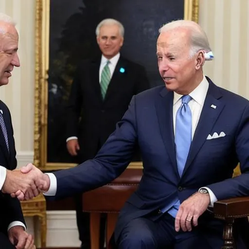 Prompt: Joe Biden meeting Biden Joe