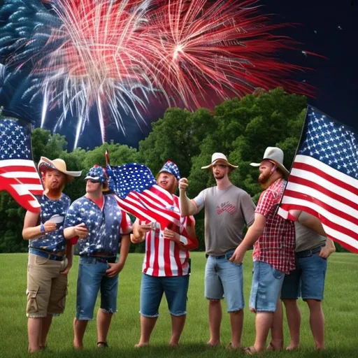 Rednecks celebrating 4th of July | OpenArt