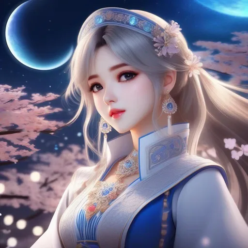 Prompt: 3d anime woman and beautiful pretty art 4k full HD lunar