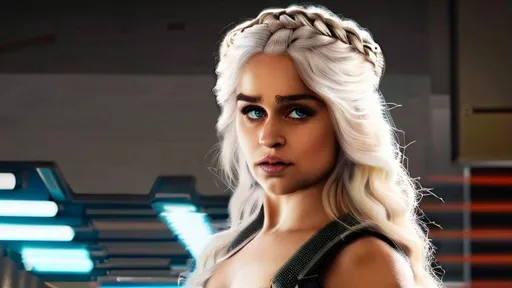 Daenerys Targaryen, cyborg ((beautiful face)), ((cir