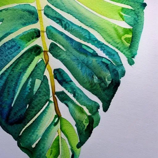 watercolor art, golden pothos plant, minimalist, whi... | OpenArt