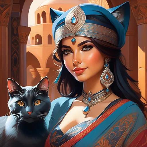 Prompt: Turkish catgirls, cartoony style, extremely detailed painting by Greg Rutkowski and by Henry Justice Ford and by Steve Henderson 