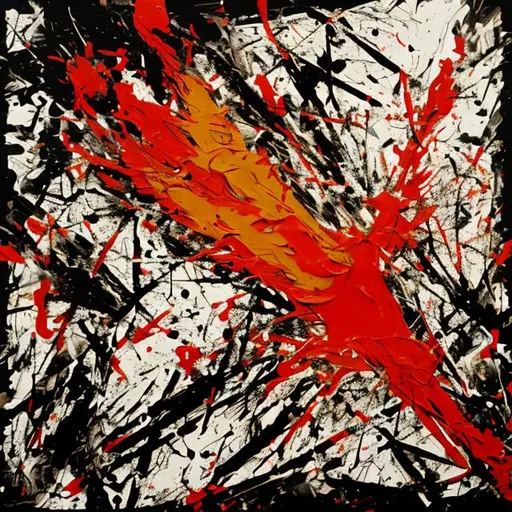 Prompt: phoenix, pollock Jackson style